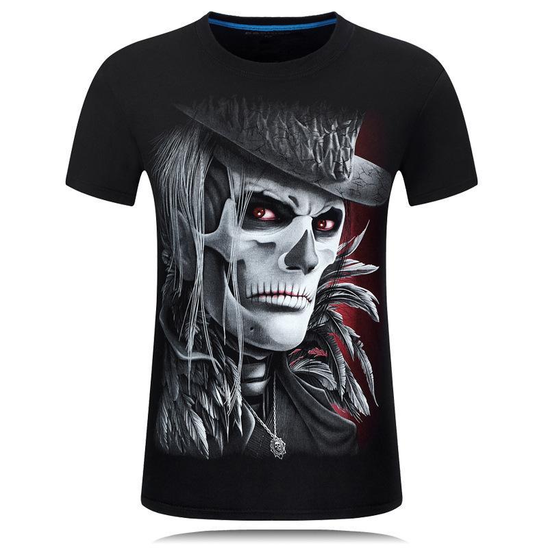 Spookachtige schedel met tophoed shirt