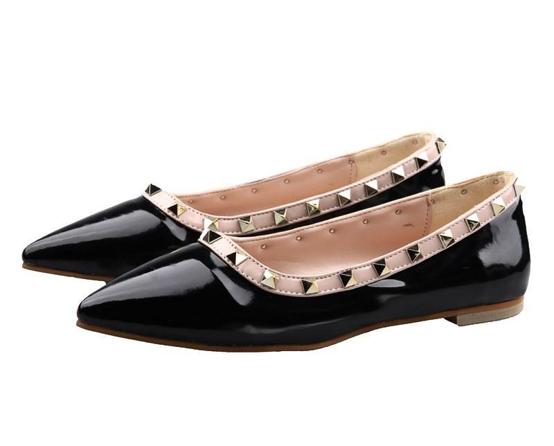 Studded Point Toe Ballet Flats