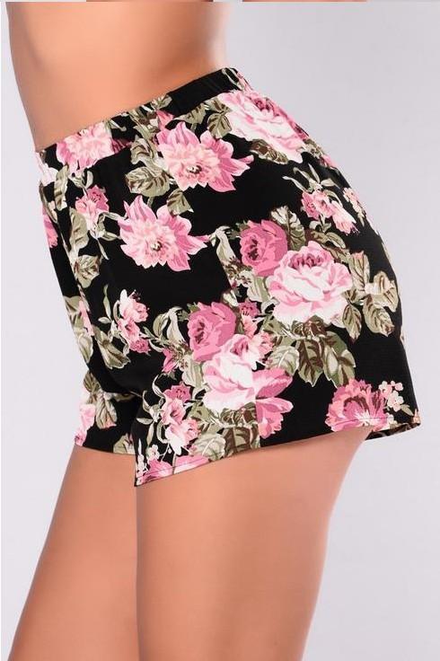 Vintage bloemenprint lounge shorts