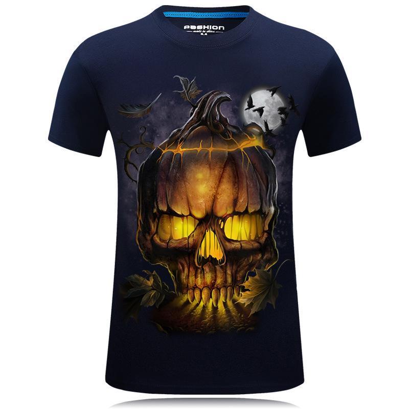 Chemise de crâne de citrouille Halloween maléfique