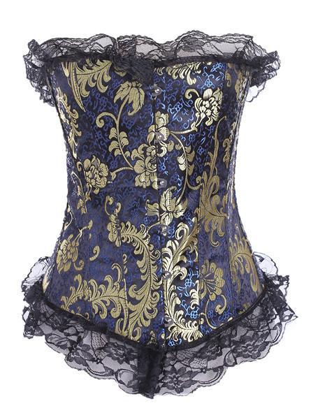 Corsetto arruffato floreale in lamina