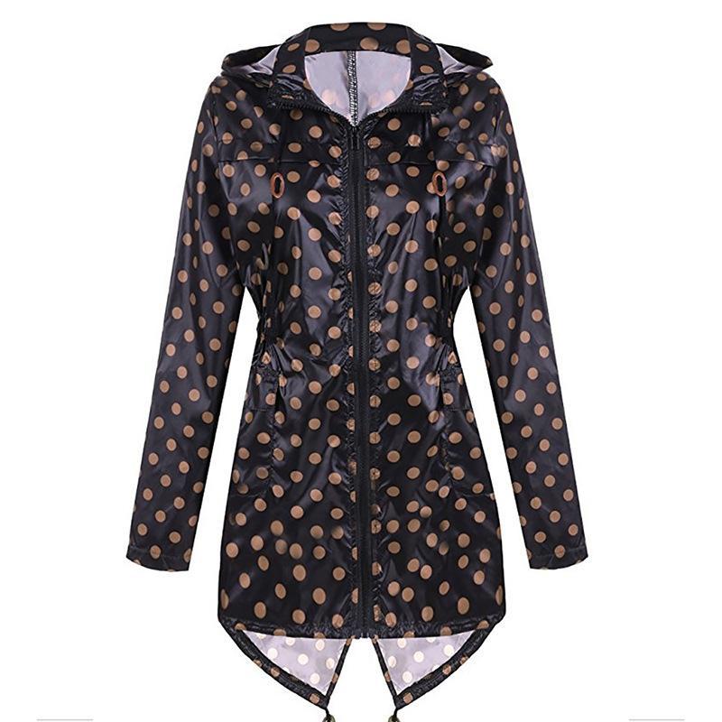 Mantel parit hoodie polka dot