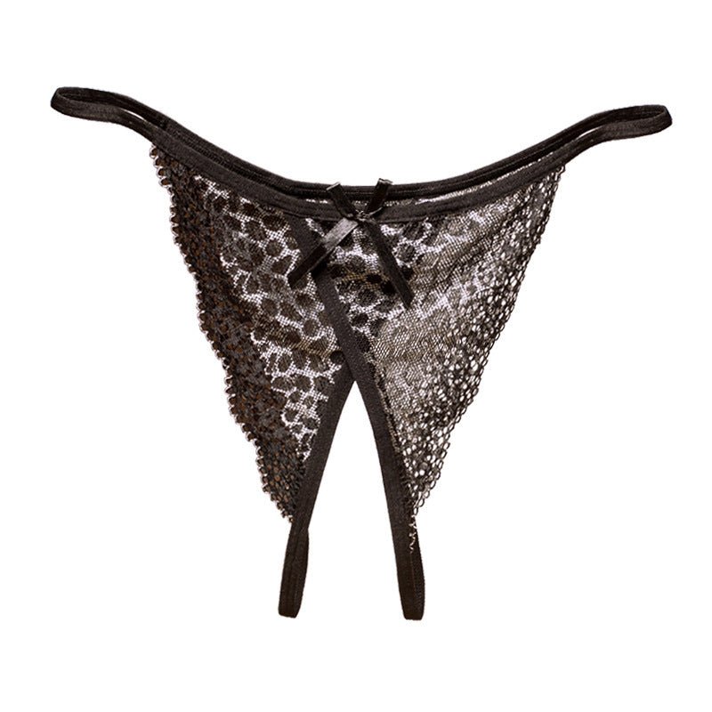 Butterfly Style Open Front Lace Cutout Thongs - THEONE APPAREL