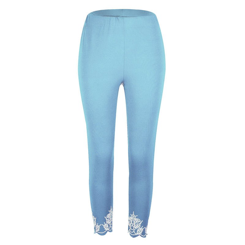 Capri Length Leggings with Decorative Cuffs - THEONE APPAREL