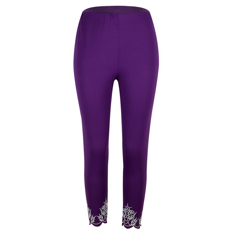 Capri Length Leggings with Decorative Cuffs - THEONE APPAREL