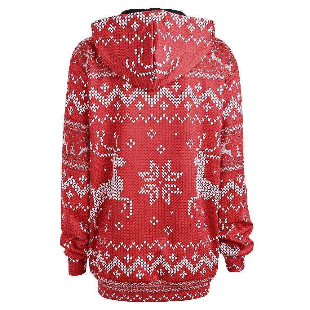 Christmas Reindeer And Snowflakes Hoodie - Theone Apparel