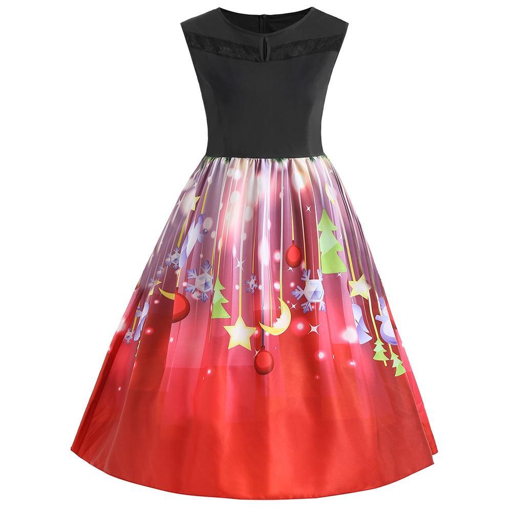 Christmas Stars Plus Size Dress - Theone Apparel