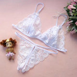 Crotchless Lace Panty Bralette Set - Theone Apparel