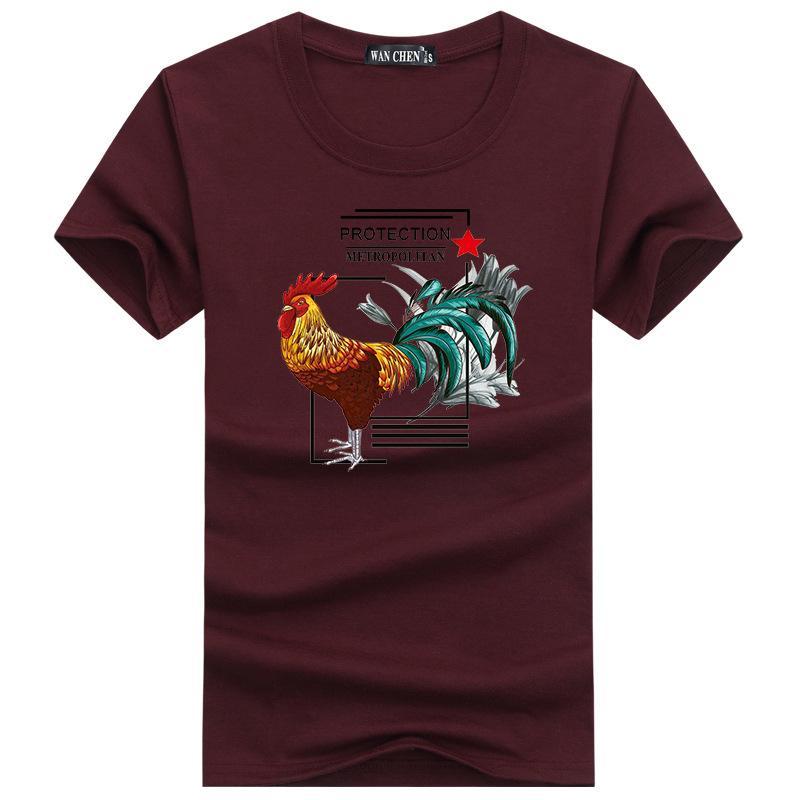 Rooster belast met korte mouwen T -shirt