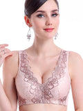 Embroidered Extravagance Plunging Lace Bra - Theone Apparel