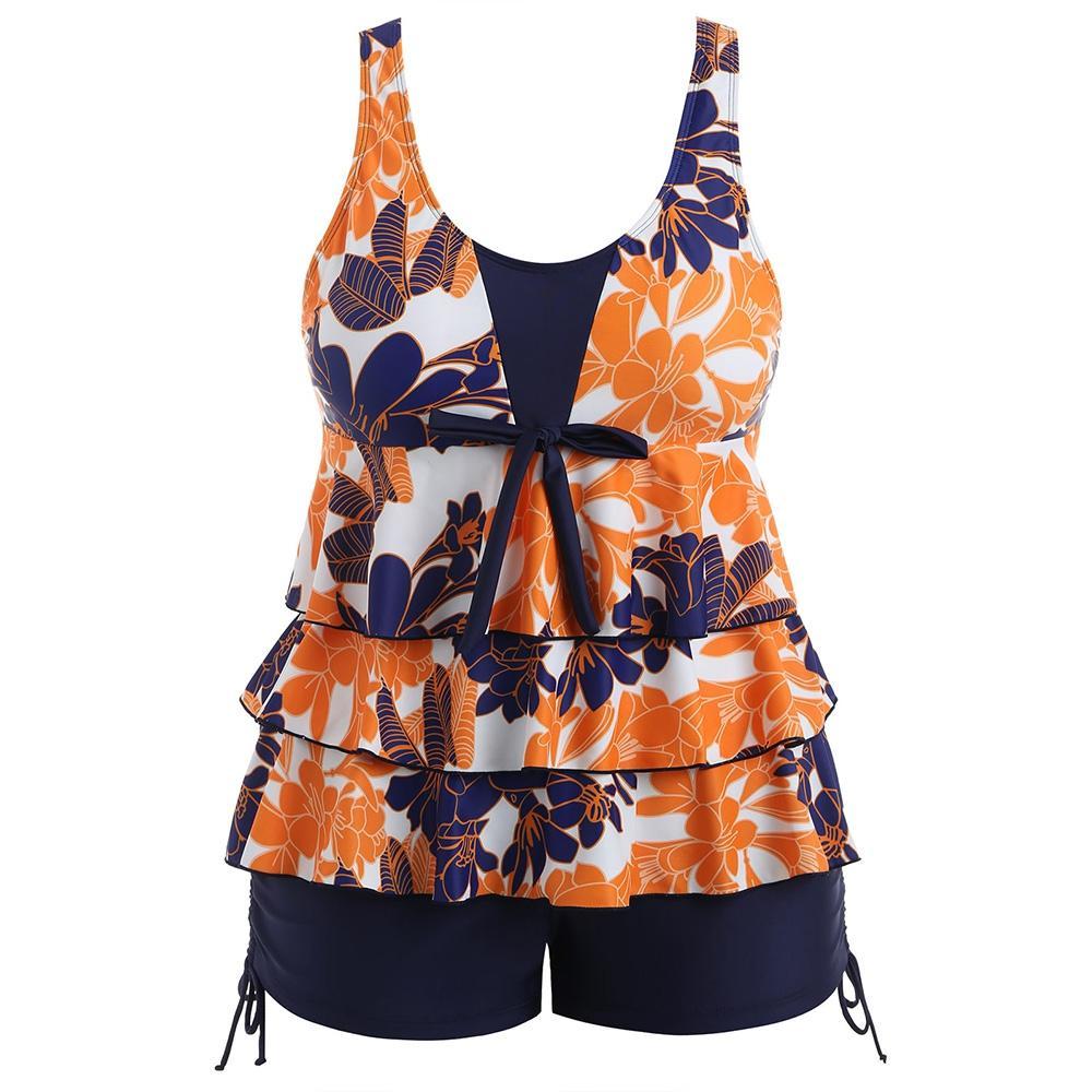 Floral Plus Size Tankini Set