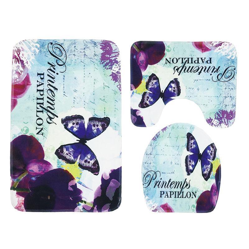 Flowers and The Sea Bath Mat Sets-621-0013-S4-Theone Apparel