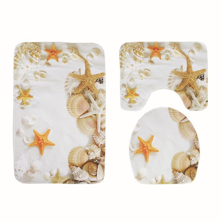 Flowers and The Sea Bath Mat Sets-621-0013-S7-Theone Apparel