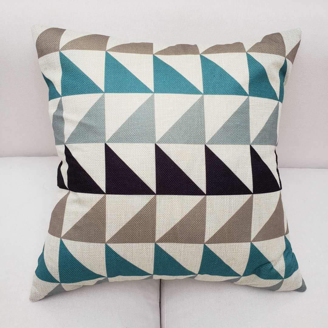 Geo Splice Triangle Print Pillow Covers