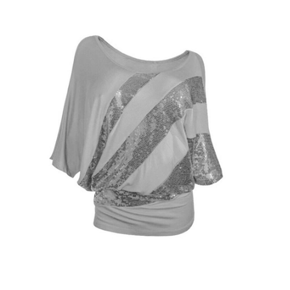 Blusa lateral de listras de lantejoulas