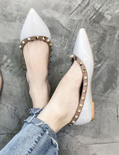 Studded Point Toe  Ballet Flats