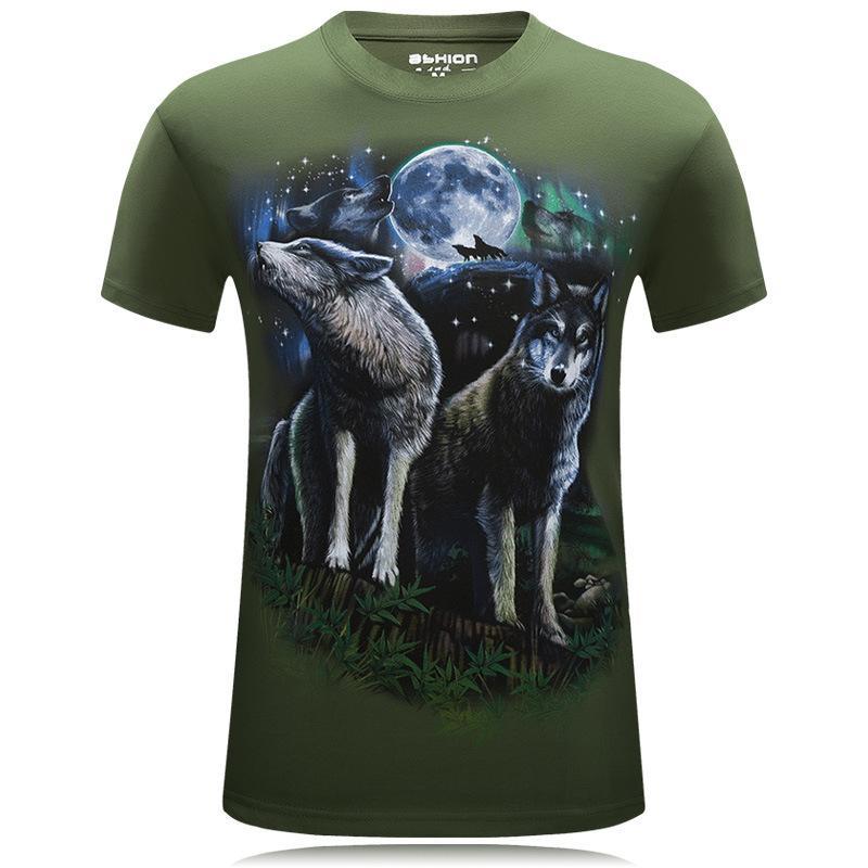 Camisa de cenário de dupla de lobo uivante