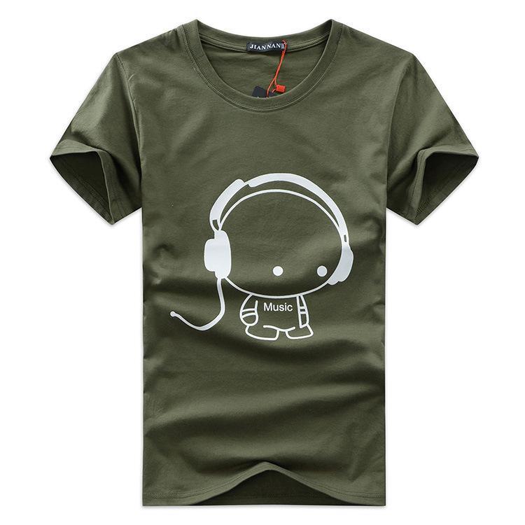 Enchufe la camiseta gráfica de los auriculares