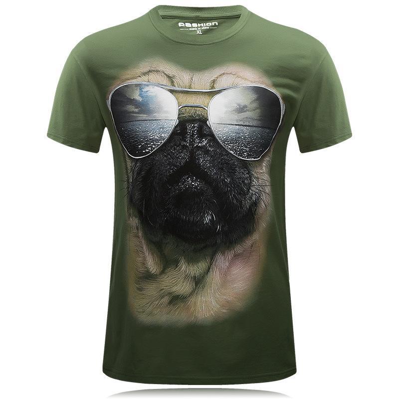 Pug com tons de camisa de rosto bobo