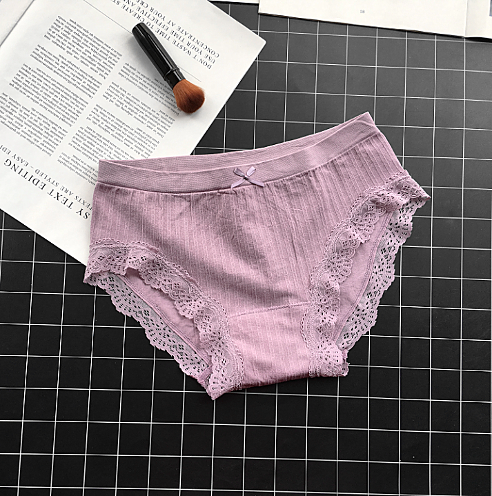 High Waist Frilly Lace Leg Cutout Panties-Purple-Theone Apparel