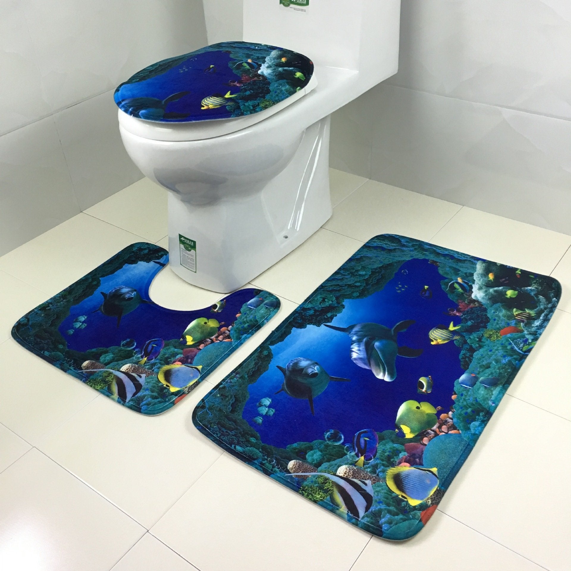 Juego de alfombrillas de baño con estampado de animales salvajes