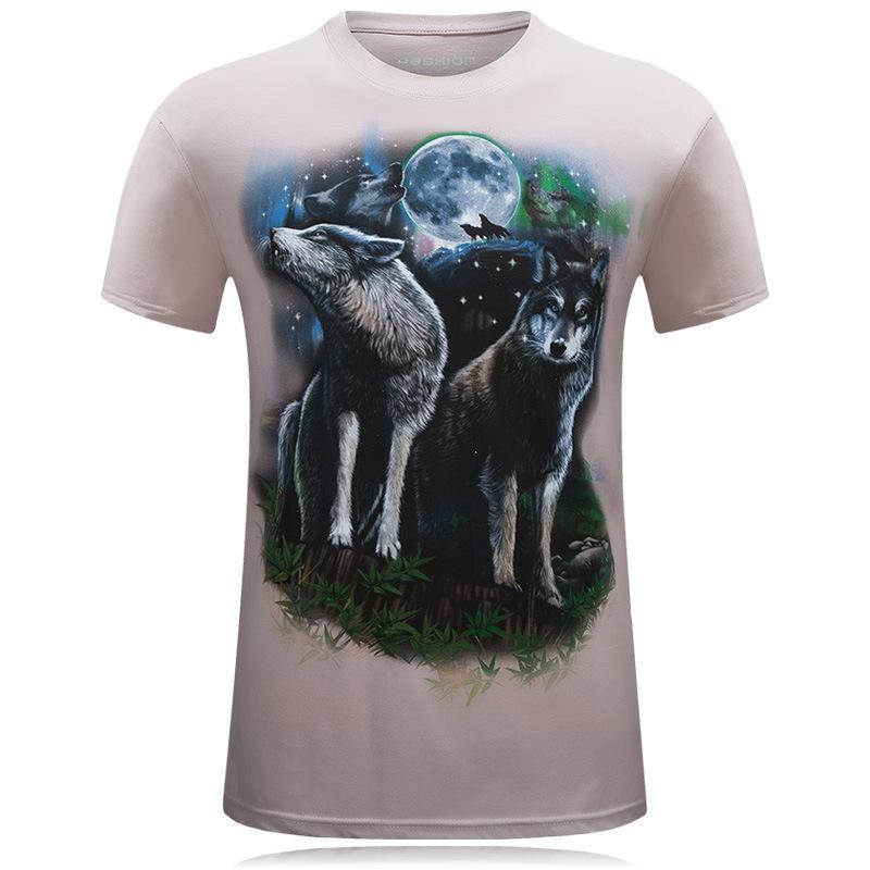 Heulendes Wolf-Duo-Landschafts-Shirt