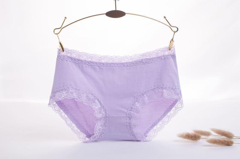 Lace Trim High Rise Hipster Panty-Light Purple-Theone Apparel