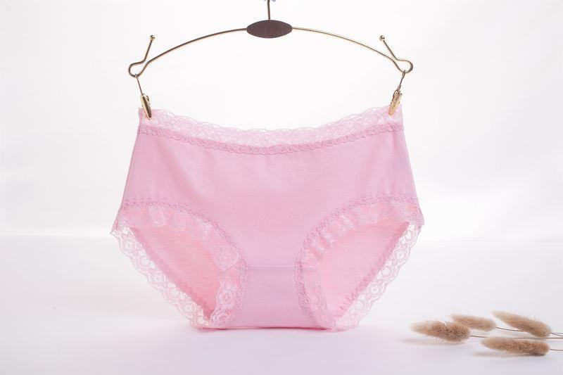 Lace Trim High Rise Hipster Panty-Pink-Theone Apparel