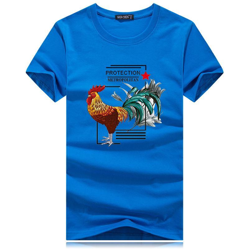 Rooster belast met korte mouwen T -shirt