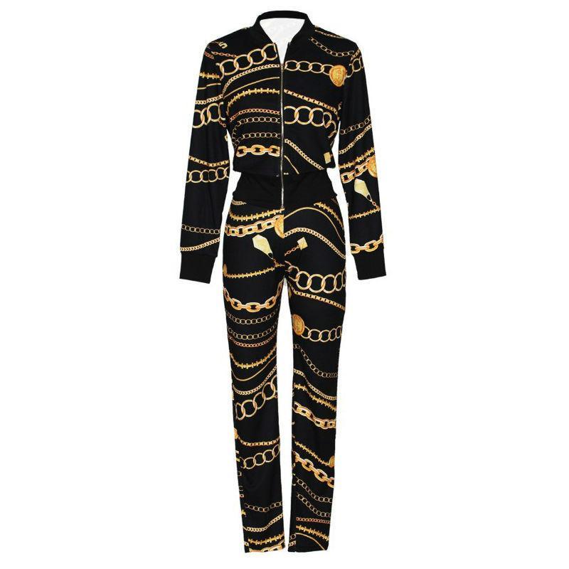 Life of Luxury Printed Jumpsuits-Black/Gold-Theone Apparel