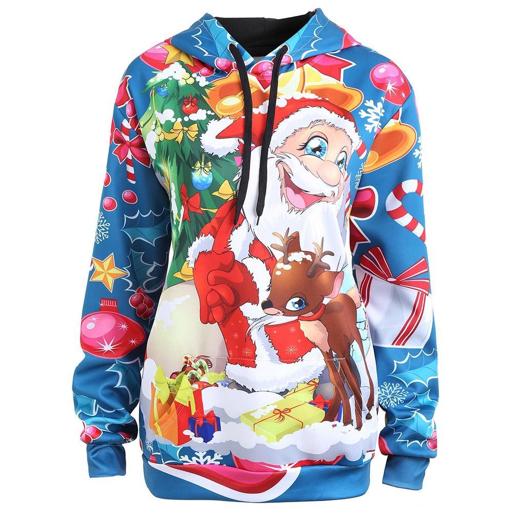 Santa en rendier plus size hoodie