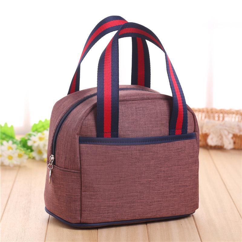 Medium Round Top Zipper Tote-Coffee-Theone Apparel