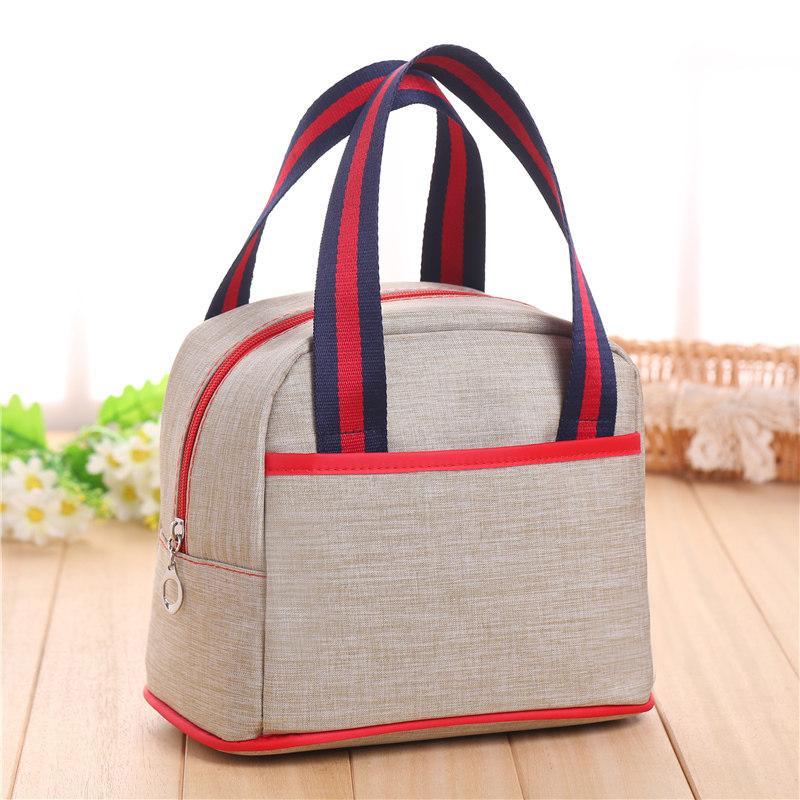 Medium Round Top Zipper Tote-Khaki-Theone Apparel