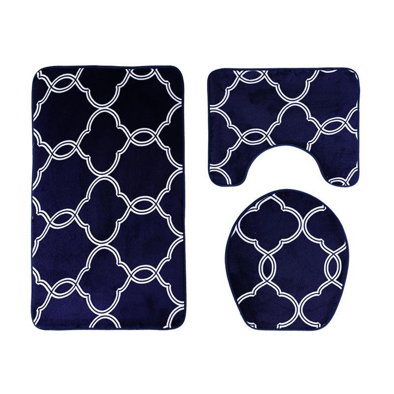 Modern Greek Link Bath Mat Set-621-0015-S3-Theone Apparel
