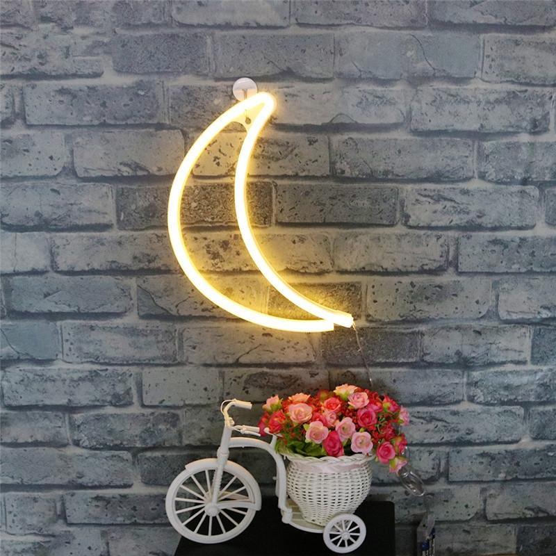 Moon Shaped Neon Night Light