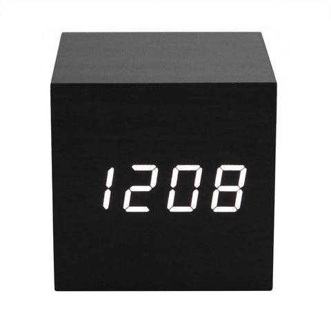 Multifunctional Display Wooden Alarm Clock