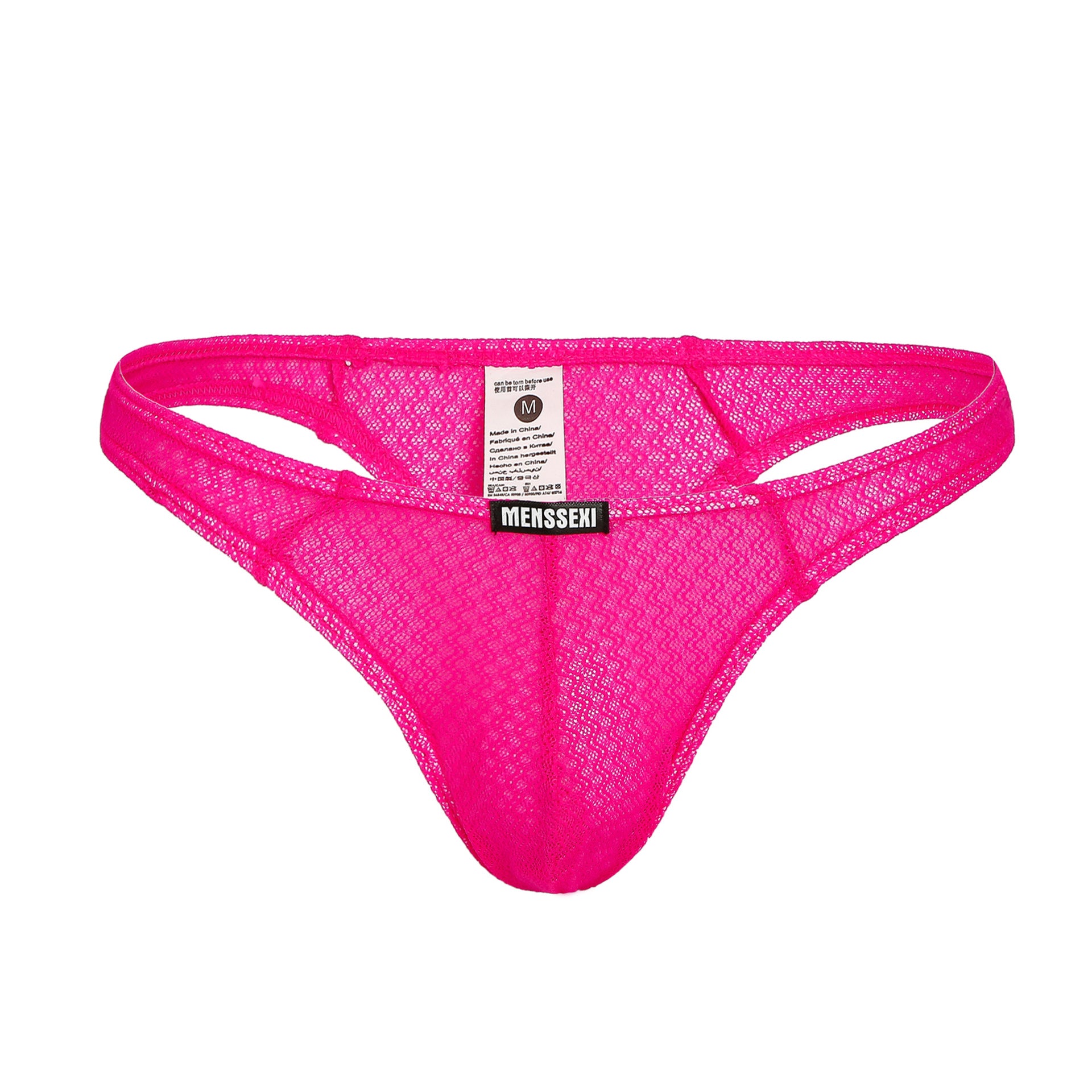 Nylon Elastic Men's Underwear-Pink-Theone Apparel
