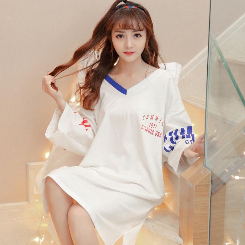 Oversized Cute Nightie Shirt-White 2-Theone Apparel