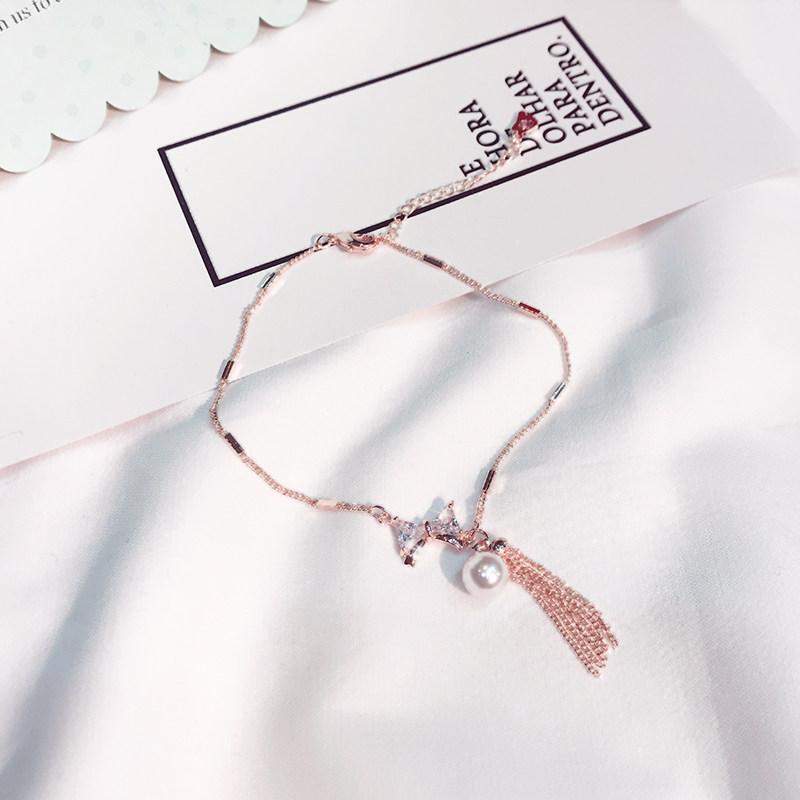Pearl Posh Chain Drop Anklet-Gold-Theone Apparel