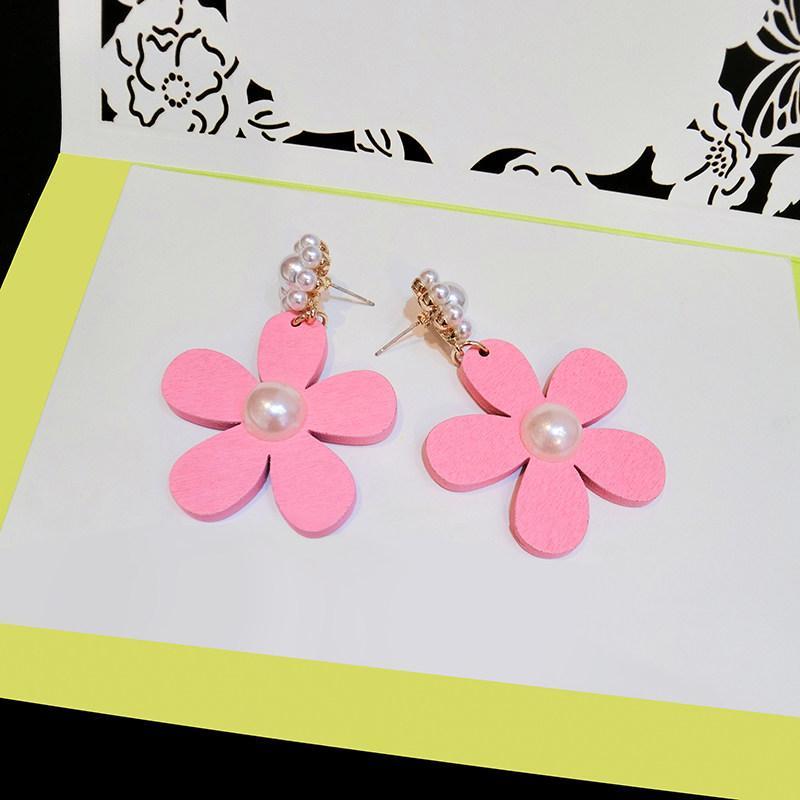 Orecchini di fiori Pink Pearl Daisy