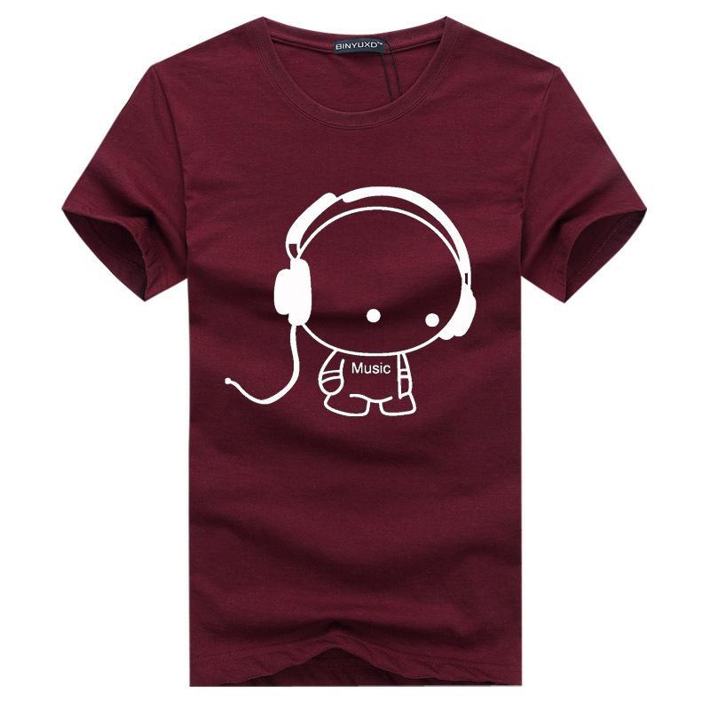 Plug in Headphone Graphic Shirt-Dark Red-Theone Apparel