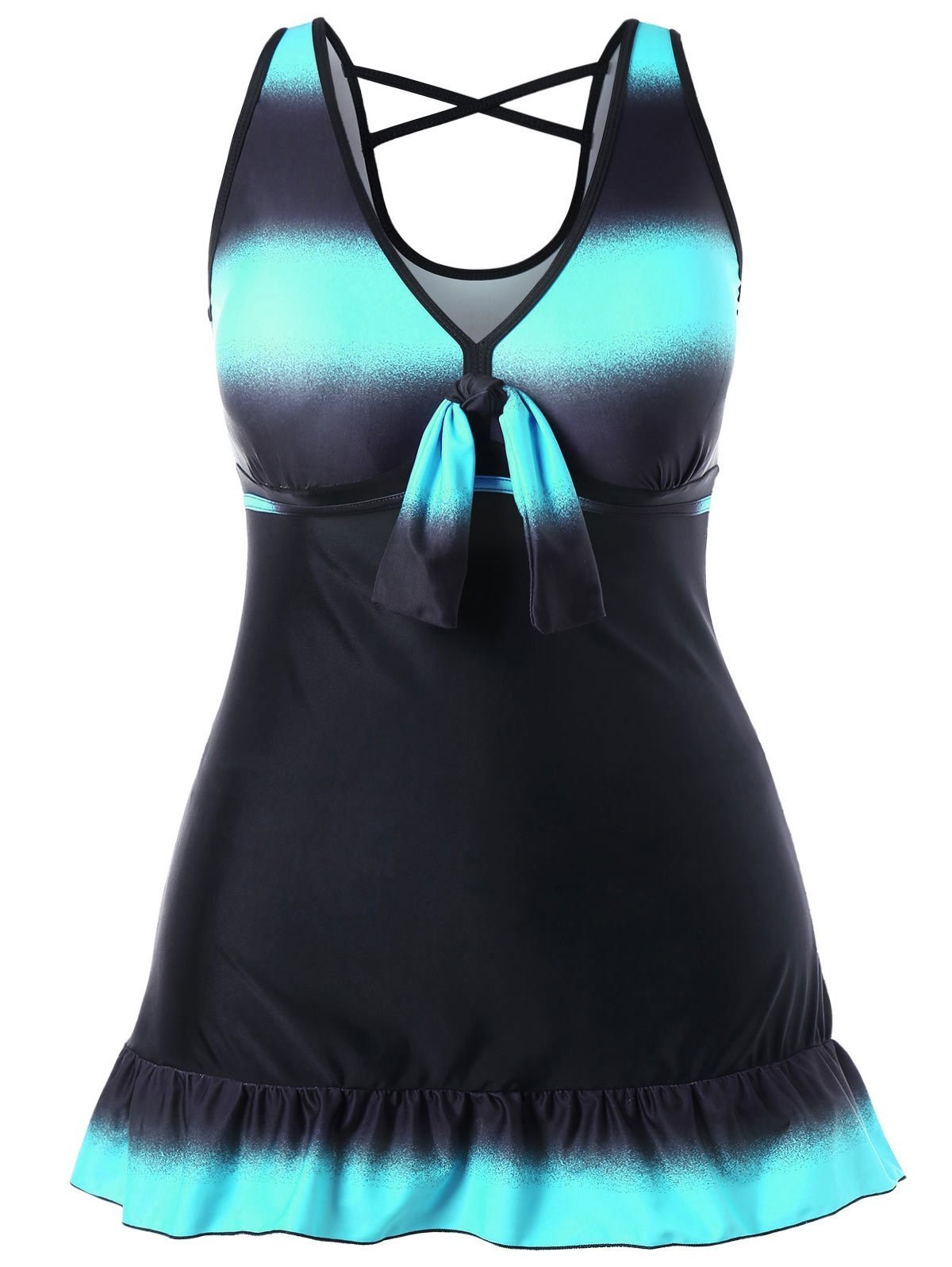 Tankini com skirted de tamanho grande com boyshorts