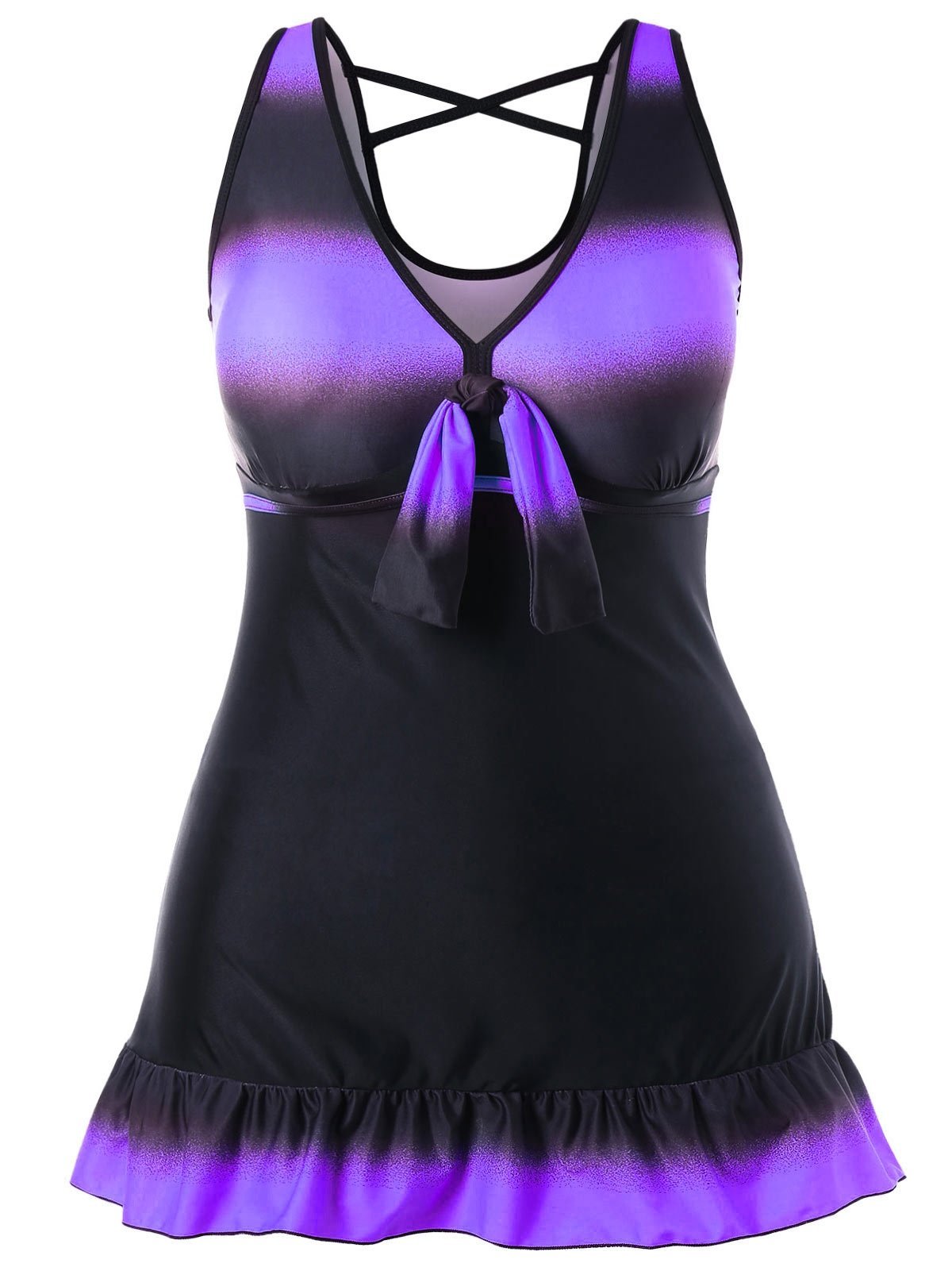 Tankini com skirted de tamanho grande com boyshorts