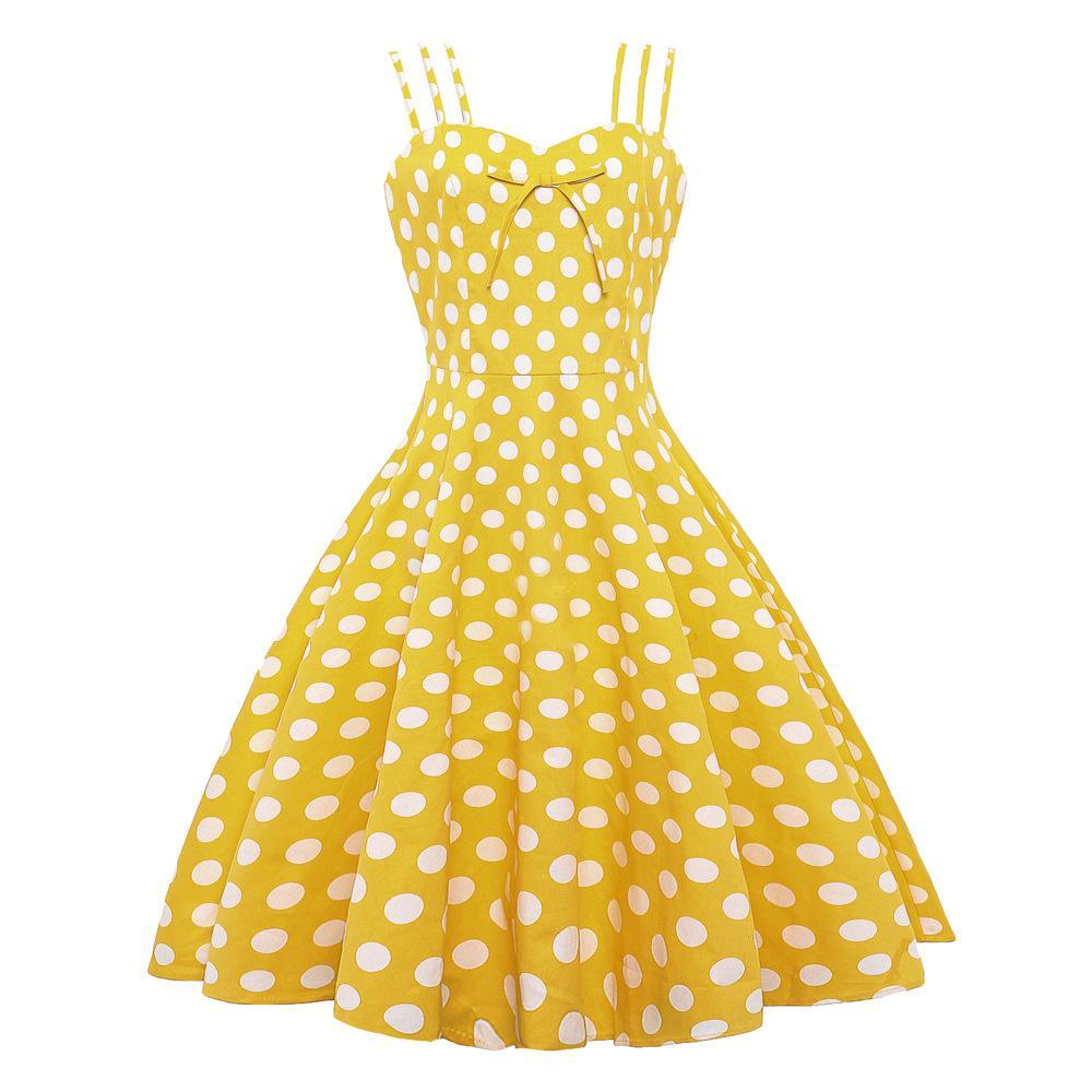 Polka dot triple riem zomerjurk