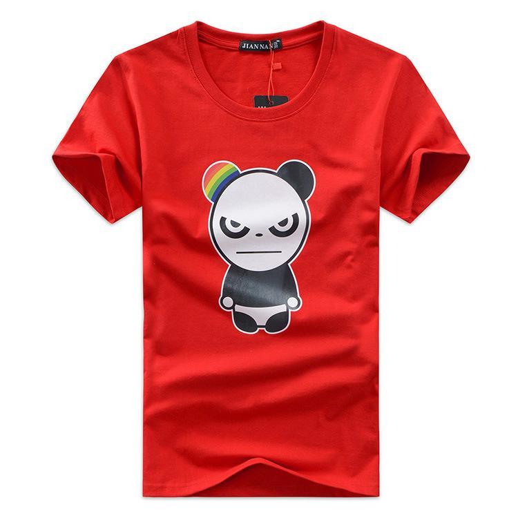 Marcou a camisa de panda arco -íris