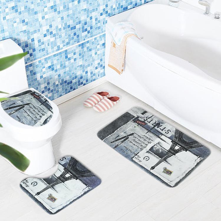 Romantic Paris With Love Bath Mat Set