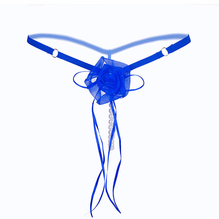 Rosebud Pearl Strand Bridal G String-Blue-Theone Apparel