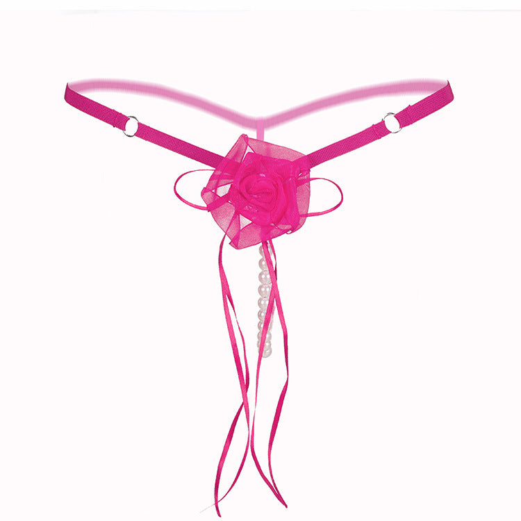 Rosebud Pearl Strand Bridal G String-Rose Red-Theone Apparel
