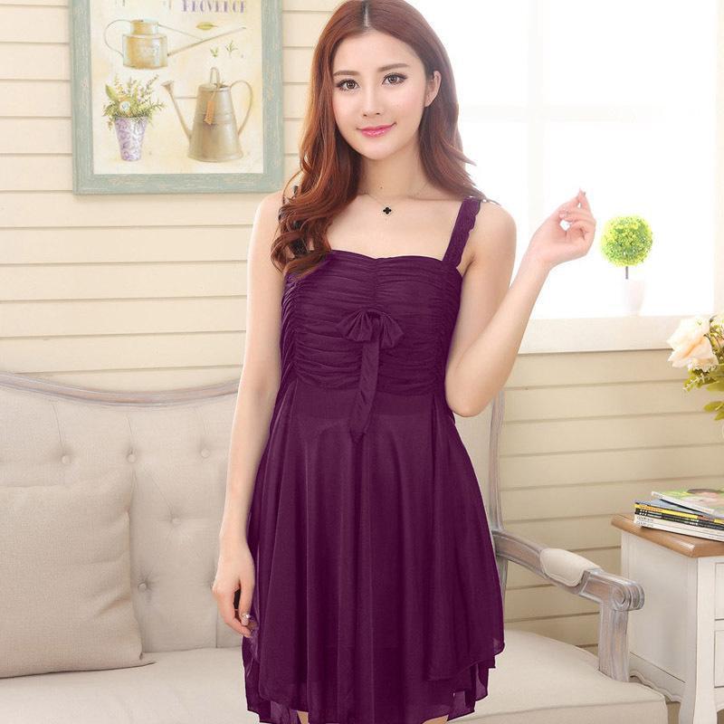 Ruffled Up Sleeveless Nightie Dress - Theone Apparel