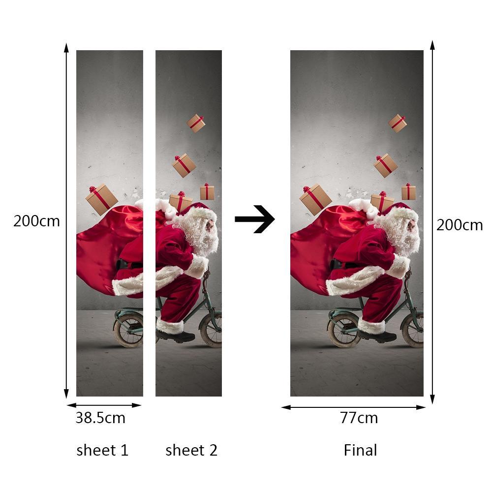 Santa Claus On a Bike Door Sticker